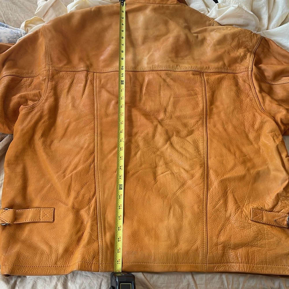 Large yellow/orange leather jacket - Picture 4 of 5